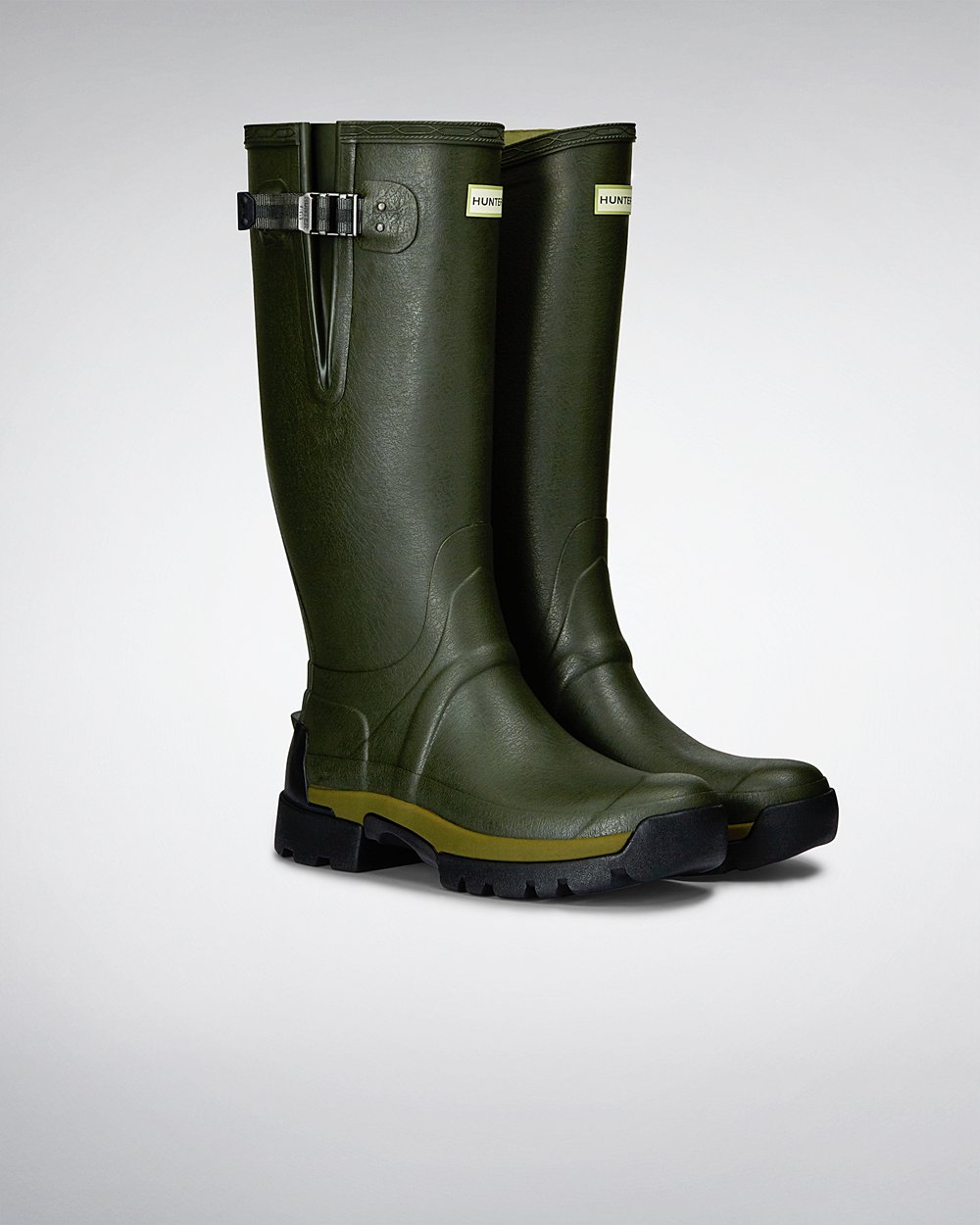 Hunter Hombre Balmoral Bamboo Carbon - Botas de Lluvia Verde Oscuro Oliva - 972-FBGNCX